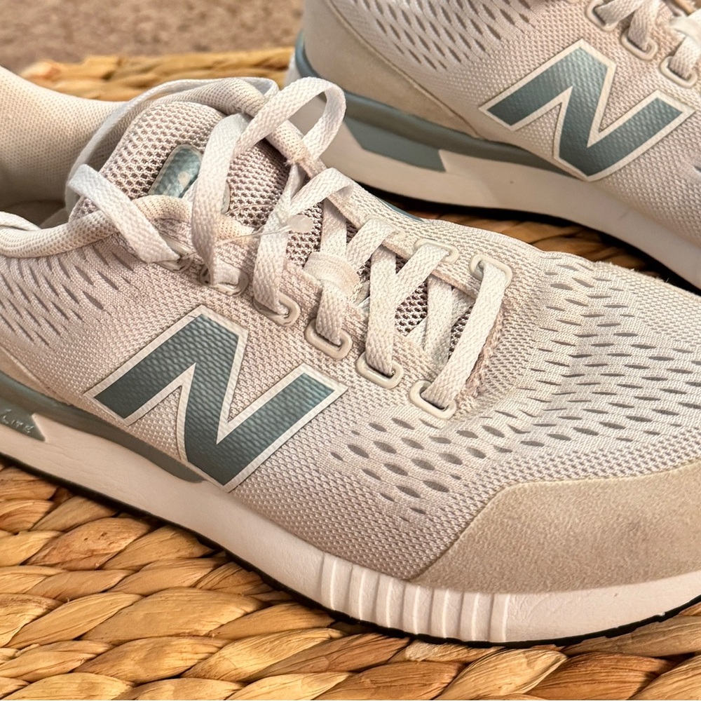 New Balance Light Gray and White Athletic Shoes